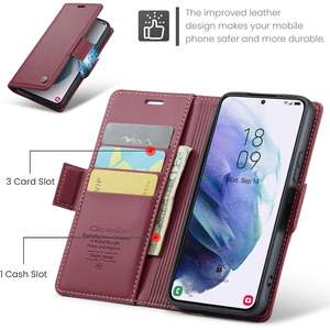 Funda para Samsung Galaxy S21, tipo cartera, de cuero PU, con tapa, tarjetero, bloqueo RFID, soporte y a prueba de golpes - Product Image 3