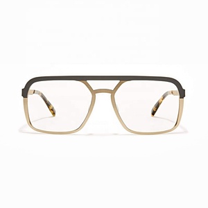 <span class=keywords><strong>Double</strong></span> <span class=keywords><strong>pont</strong></span> femmes unisexe en acier inoxydable surdimensionné métal lunettes de vue chine en gros optique cadre de lunettes - Product Image 3