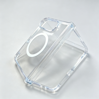 Étui magnétique transparent en acrylique rigide pour iPhone Duo Foldable 18 Pro Max, compatible avec la charge sans fil, coque arrière transparente