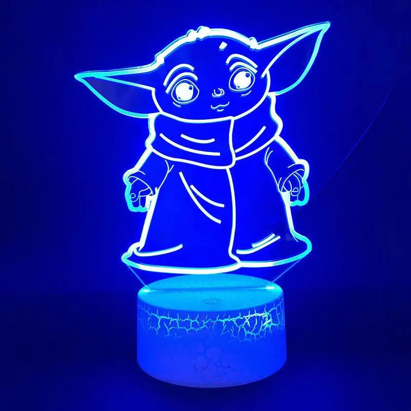Stars Wars Baby Yoda 3d Night Lamp Usb 7color Table Lamp Acrylic Light