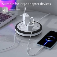 Kreisförmige Universal-Steckdosenleiste mit 4 Multifunktions-AC-Steckdosen, 2 USB + Typ-C Anschlüssen, Verlängerungskabel, Tragbare Desktop-Steckdose