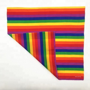 100% cotone più nuovo all'aperto Design personalizzato tendenza Designer arcobaleno sciarpa ringraziamento scaldacollo strisce di colore <span class=keywords><strong>Bandana</strong></span> - Product Image 6