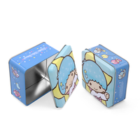 Boîte en fer blanc carrée personnalisée pour cadeaux, chocolats, gâteaux, biscuits, avec couvercle et logo sur mesure