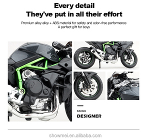 Modelo de Motocicleta de Aleación a Escala 1:10, Juguete de Motocicleta Fundida a Presión, Adorno de Locomotora, Colección con Sonido y Luz, Simulación de Motocicleta - Product Image 6