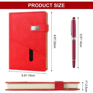 A5 Leather Hardcover Personalized Custom Magnetic <b>Diary</b> <b>Notebook</b> with Thermal Binding and 100 Sheets - Product Image 4