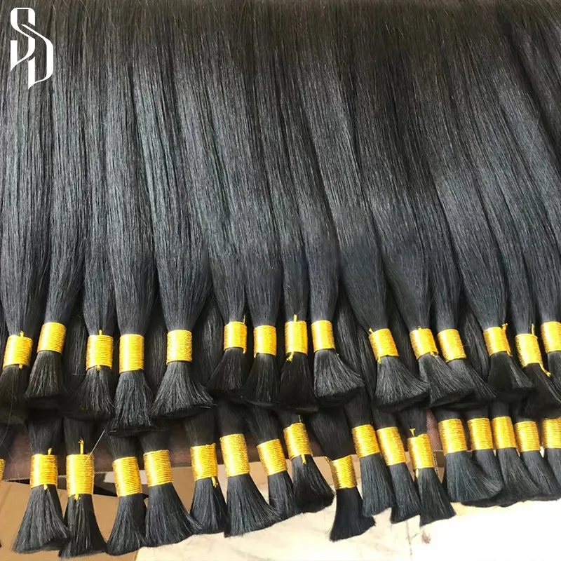 raw hair Unprocessed Factory Wholesale Natural Virgin 100% Human Remy Hair Extension Cuticle Aligned bulk Hair Bulk for Braiding