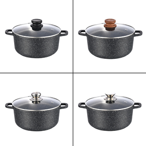 <span class=keywords><strong>Olla</strong></span> de Cocina Antiadherente de Aluminio Fundido <span class=keywords><strong>a</strong></span> Presión, con Tapa de Vidrio y Perilla de Acero Inoxidable, Libre de PFAS, Certificada por BSCI, 20CM, OEM, Personalizable - Product Image 4