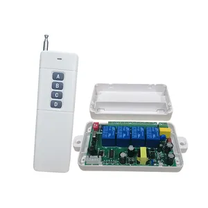 Saklar Remote Control nirkabel 220V 4 saluran, modul relay rf nirkabel ON/OFF 433mhz untuk lampu rumah pintar & lampu