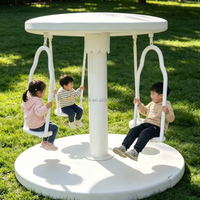 Manège à bascule blanc facile à installer, équipement de jeu souple pour enfants, idéal pour les cafés, centres commerciaux et locations de fêtes (intérieur/extérieur)