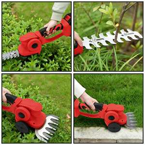 GLGW pemangkas pagar nirkabel 2-in-1, pisau cukur rumput Genggam kualitas tinggi dapat diisi ulang DIY Lithium-Ion 13/22cm - Product Image 3