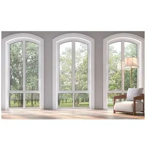 Arch Design Window Villas Popular Thermal Break Sound Insulation Bathroom Fix Picture Shaped Window With Double Glass