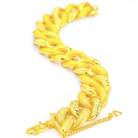 Bracelet unisexe classique hip-hop/rock en laiton plaqué or 24 carats, largeur 20 mm, bijoux fantaisie, cadeau, marque E