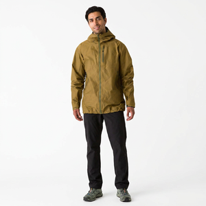 Men's Lightweight Windproof Hooded <b>Canvas</b> Stand Rain Jacket Custom Vintage Windbreaker Outdoor Hiking Autumn Front Logo Zipper - Product Image 1
