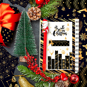 WW035 pola pohon Natal dua sisi DIY kerajinan kertas hitam buku tempel pembuatan kartu latar belakang untuk hadiah dekorasi - Product Image 3