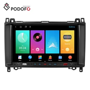 Podofo 9 inç Android araba radyo çift Din 2 + 32G kablosuz Carplay Android oto için Benz Benz BT GPS WIFI FM RDS + MIC toptan