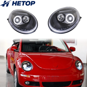 ไฟหน้า HETOP สำหรับรถโฟล์คสวาเกน บีเทิล ปี 1998-2005 อัพเกรดเลนส์ LED ไฟหน้ารถยนต์ อุปกรณ์ตกแต่งรถยนต์ ขายดี ติดตั้งง่ายแบบ Plug and Play พร้อมไฟ DRL - Product Image 1