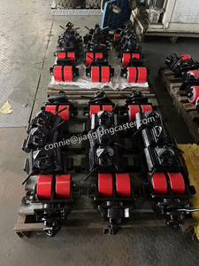 Dual Super Heavy Duty <span class=keywords><strong>Caster</strong></span> Recipiente de Ferro Fundido com Econômico PU Revestimento Boa Qualidade Giratória Tipo ISO Container Moving Tool - Product Image 5