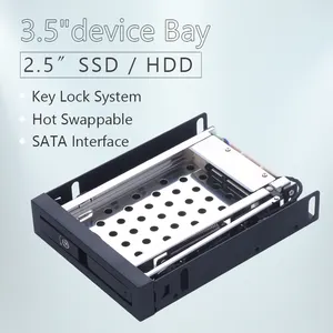 Unestech 알루미늄 2.5 인치 SATA 핫 스왑 베이 SSD 인클로저 PC HDD 모바일 랙 3.5 드라이브 슬롯 용