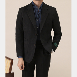 Jas <span class=keywords><strong>Blazer</strong></span> Pria Italia Naples Single-breasted untuk Bisnis, Kerja, dan Gaya Vintage yang Ramping dan Elegan - Product Image 5