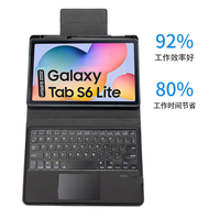 Casing Keyboard Wireless dengan Touchpad dan Antarmuka USB untuk Samsung Galaxy Tab S6 Lite 10.4, S8 11, S7 11, A8 10.5, A7 10.4