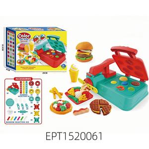 Tatlı Hamburger patates kızartması <span class=keywords><strong>Pizza</strong></span> DIY oyuncak çocuk dondurma makinesi 6-color karışık hamuru DIY Set çocuk için - Product Image 4
