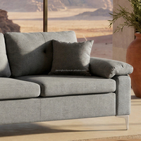 Clouds Modulares Modernes Ecksofa-Set Wohnzimmer Creme Wind Silent Cotton Leinen Abnehmbar Waschbar Stoff Schwamm Edelstahl