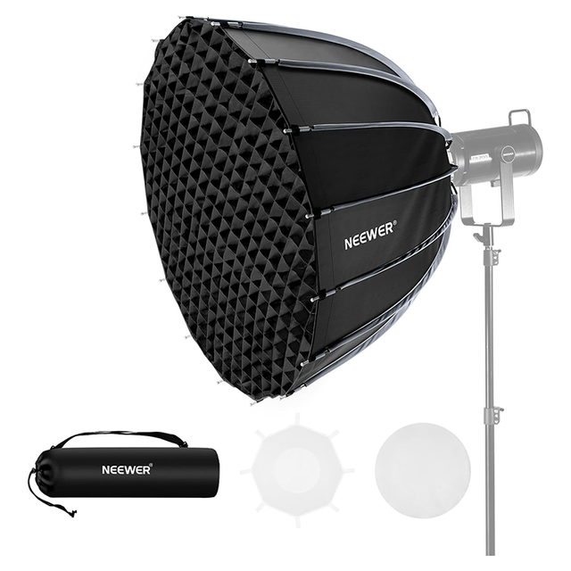 NEEWER 35.4"/90cm Parabolic Softbox Bowens Mount Quick Release with Diffusers/Grid/Bag for Video Continuous Lighting