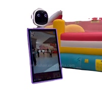 Robot Roamer Photomaton avec écran tactile 32 pouces compatible iPad, appareil photo reflex numérique, imprimante, impression en libre-service pour mariages et fêtes, en métal