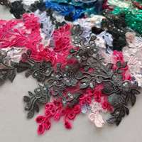 Applique en dentelle brodée colorée à sequins, motif floral, faite à la main, pour robe de mariée, costume de spectacle, accessoires DIY