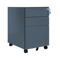 Bureau mobile moderne à 3 tiroirs en acier avec design modulaire 3D en fer durable pour la maison ou le bureau