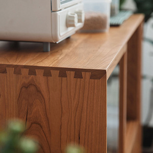 Solid Wood <b>Sideboard</b> Cherry Wood 900mm <b>Storage</b> Cabinet Modern Minimalist Design For Dining Room - Product Image 2