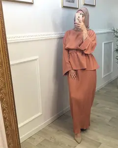 Truthahn Eid Muslim 2-teiliges Gebets kleidungs stück mit Gürtel kleidung mit Jilbab Modern Fashion Islamic Kleidung