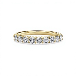 Bagues de mariage empilables classiques unisexes tendance en argent 925 plaqué rhodium avec diamant Moissanite, demi-alliance assortie - Product Image 1