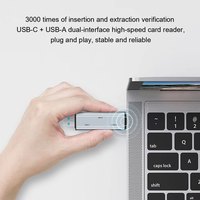 Lecteur de cartes OTG USB C et USB 3.0 2-en-1, adaptateur de carte mémoire portable pour téléphones, ordinateurs portables et tablettes, Plug & Play