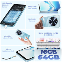 Oferta Especial: Teléfono Inteligente Oukitel C5, 4GB+128GB, Pantalla HD de 6.6 Pulgadas, Desbloqueado, Doble SIM, Octa Core, Android 15, Teléfono Celular Económico