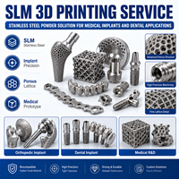 Service d'impression 3D de métaux SLM avancé avec poudre d'acier inoxydable pour implants médicaux