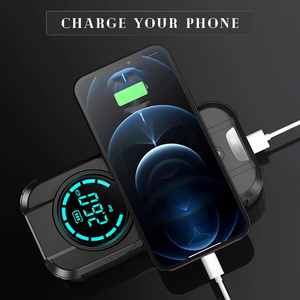 Portable <span class=keywords><strong>12V</strong></span> compresseur d'air électrique gonfleur de pneu GPS Tracker jauge de pression des pneus pour voitures motos vélos balles d'urgence - Product Image 5