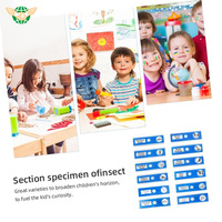 Children's Plastic Blue Prepared Microscope Slides Biological Animals Specimen Plants Insects Flowers Sample Accessories