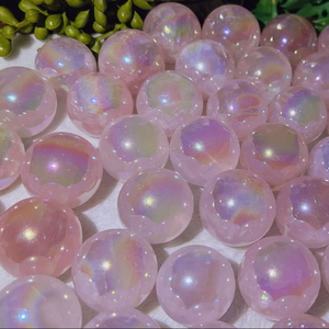 ลูกบอลโรสควอตซ์สีรุ้งประกายระยิบระยับ รุ่น Star River Bling สำหรับตกแต่ง วิคคา เรกิ ฮีลลิ่ง คริสตัลกึ่งมีค่า ฟงชุ่ย DIY - Product Image 2