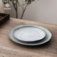 FENN Vente chaude Direct usine Vente en gros Service à vaisselle en porcelaine et céramique à bord irrégulier, Ensemble cadeau