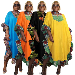 Vestidos <span class=keywords><strong>de</strong></span> Verano para Mujer <span class=keywords><strong>de</strong></span> Alta Calidad, con Volantes, Estampado Floral, Patchwork, Tallas Grandes - Product Image 1