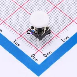 TSA06131-105B332CA-006E Tactile Switch Through hole-4P,6.1x6.1mm Switch Single Pole Single Throw Round Button 1.8N 6.1mm - Product Image 1