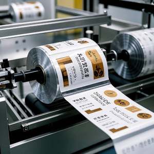 Rouleau de papier d'aluminium souple imprimé sur mesure | Film d'emballage flexible thermoscellable pour la stratification de qualité alimentaire de café/aliments pour animaux domestiques/collations - Product Image 1