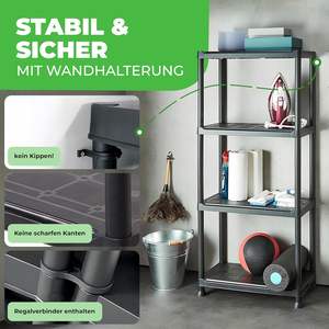 Ensemble de rangement modulaire robuste à 4 <span class=keywords><strong>étagère</strong></span>s Protection contre la corrosion Système d'<span class=keywords><strong>étagère</strong></span>s de rangement en plastique - Product Image 6