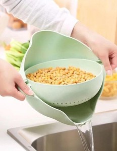 2 In1 Vegetable Fruit Washing Kitchen <strong>Colander</strong> Kitchen Tool for Rice Washing Noodles Vegetables Fruit-Durable Plastic <strong>Colander</strong> - Product Image 5
