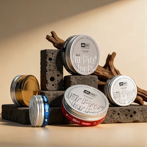 Ensemble de toilettage pour homme en aluminium brossé élégant : Boîte de cire capillaire premium avec bouchon à vis hermétique pour emballage cosmétique - Product Image 2