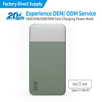 Banco de Energía Portátil con Pantalla Digital LED de 35W 45W 65W, Batería Recargable de Gran Capacidad de 10000mAh 20000mAh