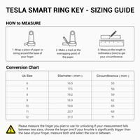 Anillo Inteligente Tesla con NFC, Cerámica y Epoxi, Resistente al Agua IP68, Sin Batería, Desbloqueo para Modelos 3, Y, S, X, Enchufable, 1 Año de Garantía, Negro y Blanco