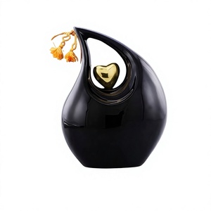 Urne de crémation adulte coeur d'amour en or noir pour cendres humaines urne décorative pour cendres humaines urne féminine et masculine pour cendres sac gratuit - Product Image 1