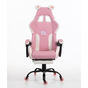 Coussin de massage pour les pieds en forme de patte de chat rose mignon, chaise de jeu pour joueurs avec repose-pieds - Product Image 6